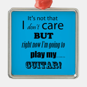 Ornement Carré Argenté Guitare I Care