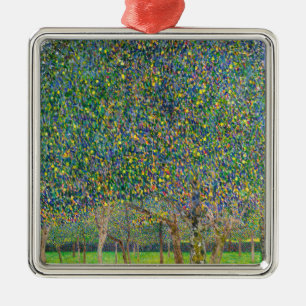 Ornement Carré Argenté Gustav Klimt - Arbre à poires