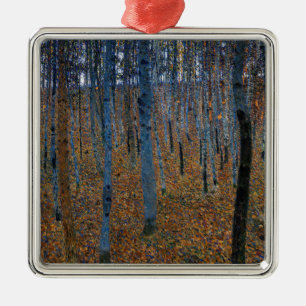 Ornement Carré Argenté Gustav Klimt - Beech Grove I