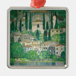 Ornement Carré Argenté Gustav Klimt - Church in Cassone