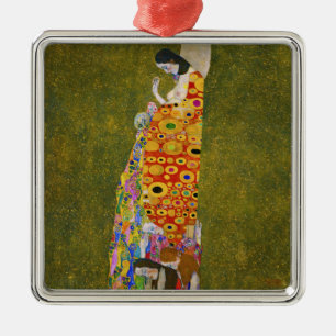 Ornement Carré Argenté Gustav Klimt - Hope II