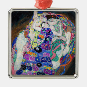 Ornement Carré Argenté Gustav Klimt - La Vierge