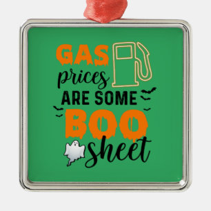 Ornement Carré Argenté Halloween Gas Prices Are Some Boo Birthday
