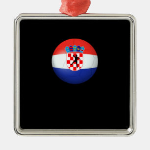 Ornement Carré Argenté Handball - Maillot Tournoi Drapeau Croate