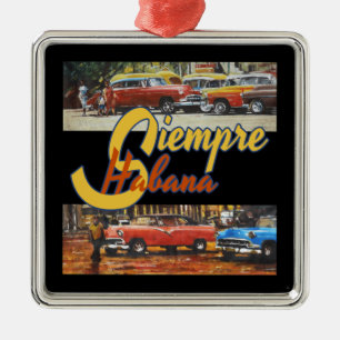 Ornement Carré Argenté Havana Cuba - Siempre Habana