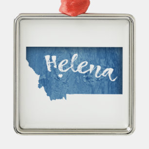 Ornement Carré Argenté Helena Montana Wood Grain