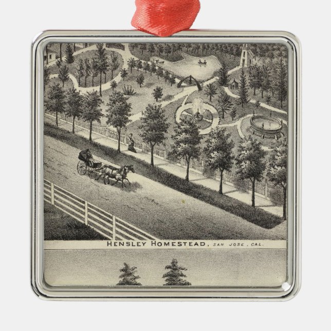 Ornement Carré Argenté Hensley, résidences d'haricots (Devant)