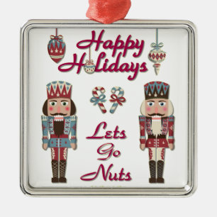 Ornement Carré Argenté Holiday Nutcracker