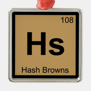 Ornement Carré Argenté Hs - Hash Browns Chimie Symbole de tableau périodi