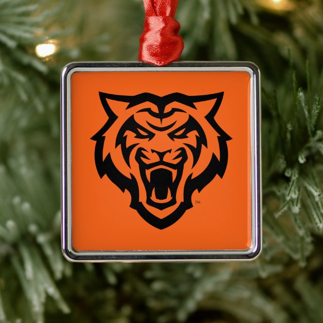 Ornement Carré Argenté Idaho State University Bengals Spirit Design (Arbre)