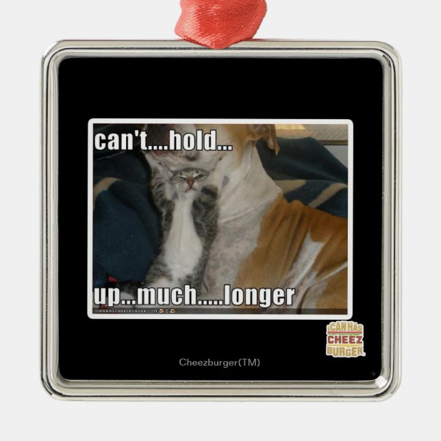 Ornement Carré Argenté Impossible de tenir plus longtemps (Devant)