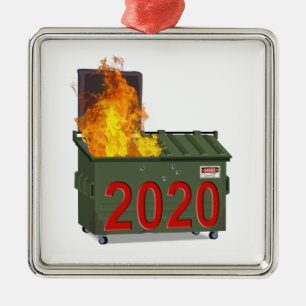 Ornement Carré Argenté Incendie de 2020