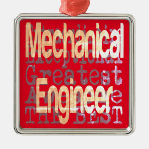 Ornement Carré Argenté Ingénieur mécanique Extraordinaire