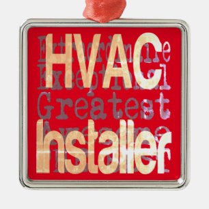 Ornement Carré Argenté Installateur HVAC Extraordinaire