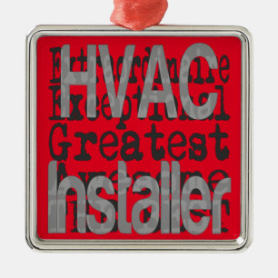 Ornement Carré Argenté Installateur HVAC Extraordinaire
