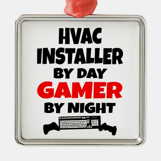 Ornement Carré Argenté Installation de Gamer HVAC (Devant)