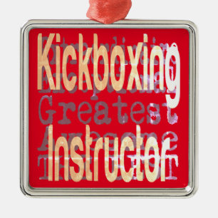 Ornement Carré Argenté Instructeur de kickboxing Extraordinaire