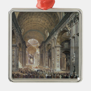 Ornement Carré Argenté Intérieur de St Peter, Rome, 1867