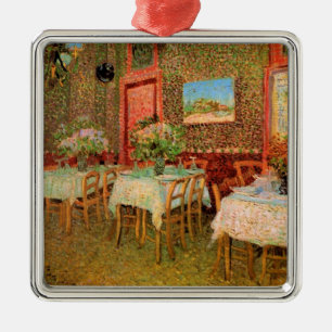 Ornement Carré Argenté Intérieur d'un restaurant par Vincent van Gogh