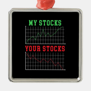 Ornement Carré Argenté Investisseur Mes Stocks Vos Stocks