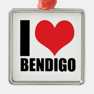 Ornement Carré Argenté J'aime Bendigo