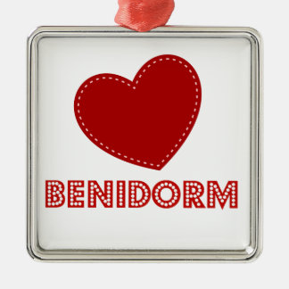 Ornement Carré Argenté J'aime Benidorm