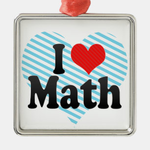 Ornement Carré Argenté J'aime des maths