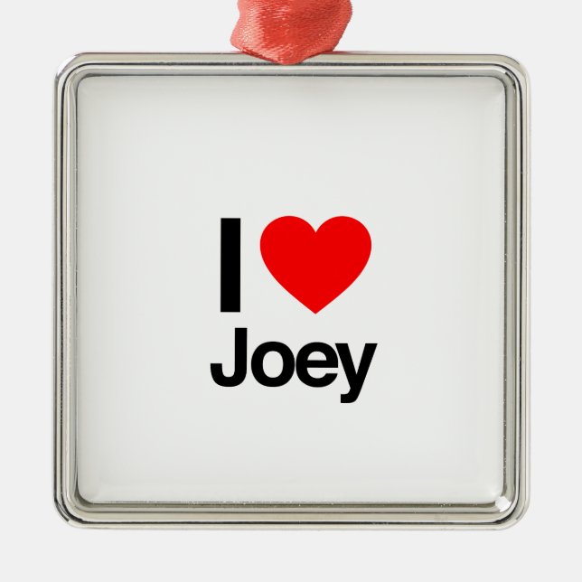 Ornement Carré Argenté j'aime joey (Devant)