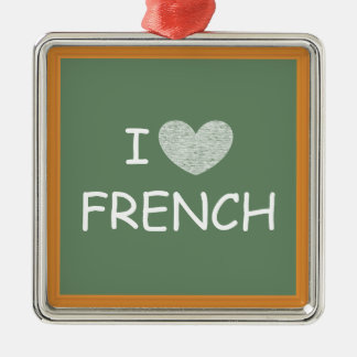 Ornement Carré Argenté J'aime le français