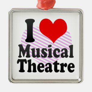 Ornement Carré Argenté J'aime le théâtre musical