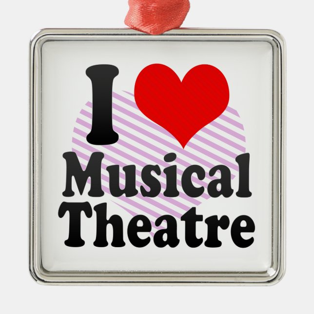 Ornement Carré Argenté J'aime le théâtre musical (Devant)