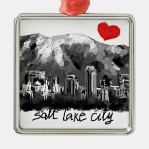 Ornement Carré Argenté J'aime Salt Lake City