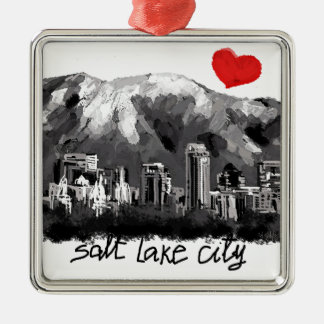 Ornement Carré Argenté J'aime Salt Lake City