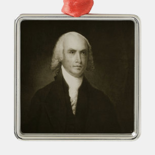 Ornement Carré Argenté James Madison, 4ème Président des États-Unis