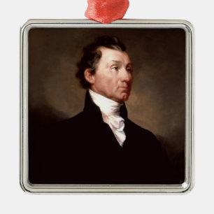 Ornement Carré Argenté James Monroe Maison Blanche Président américain Po