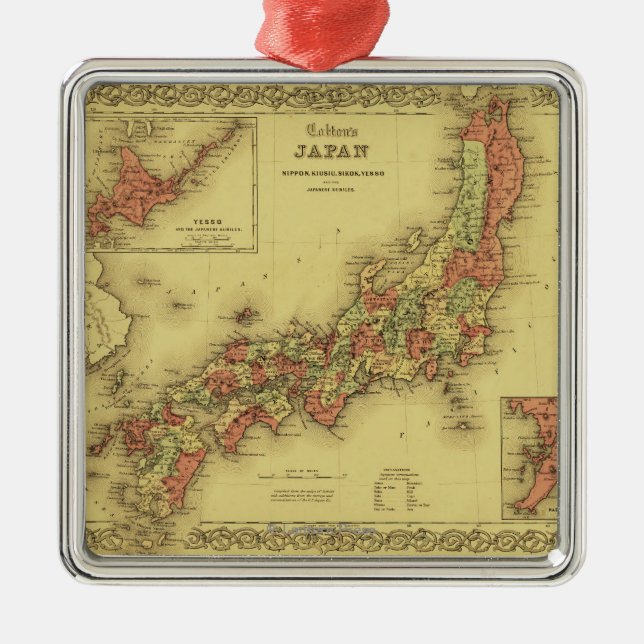 Ornement Carré Argenté JapanPanoramic MapJapan (Devant)