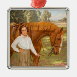 Ornement Carré Argenté Jasmine le Cheval (par Algernon Talmage)