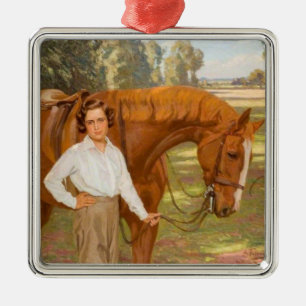 Ornement Carré Argenté Jasmine le Cheval (par Algernon Talmage)