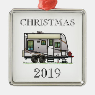 Ornement Carré Argenté Jayco Trailer RV heureux camper