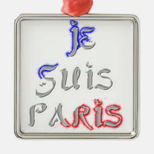 Ornement Carré Argenté Je Suis Paris Art Print