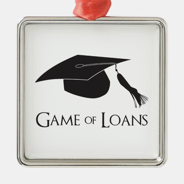 Ornement Carré Argenté Jeu des prêts d'obtention du diplôme d'université (Devant)