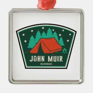 Ornement Carré Argenté John Muir Wilderness California Camping