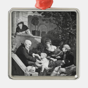 Ornement Carré Argenté Joies d'être un père, c.1797