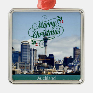 Ornement Carré Argenté Joyeux Noël d'Auckland