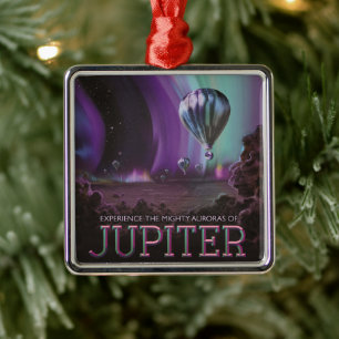 Ornement Carré Argenté Jupiter Travel by Hot Air Balloon Bighty Aurora