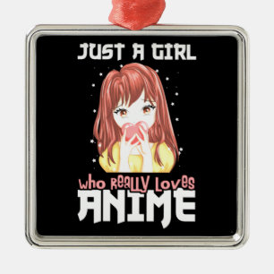 Ornement Carré Argenté Juste Une Fille Qui Aime Vraiment L'anime