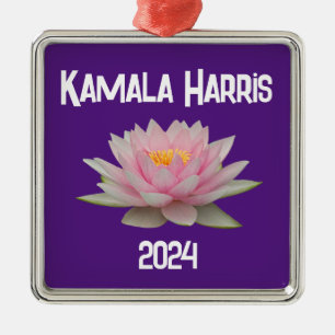 Ornement Carré Argenté Kamala Harris Lotus 2024
