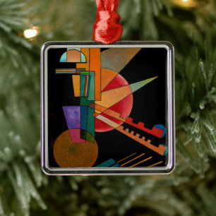 Ornement Carré Argenté Kandinsky - Interprétation Abstraite