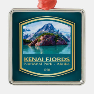 Ornement Carré Argenté Kenai Fjords NP (PF1)