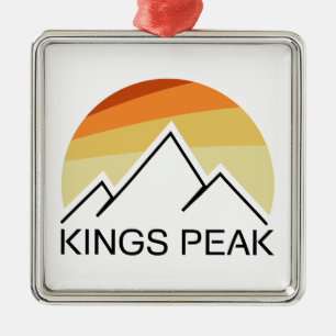 Ornement Carré Argenté Kings Peak Utah Retro